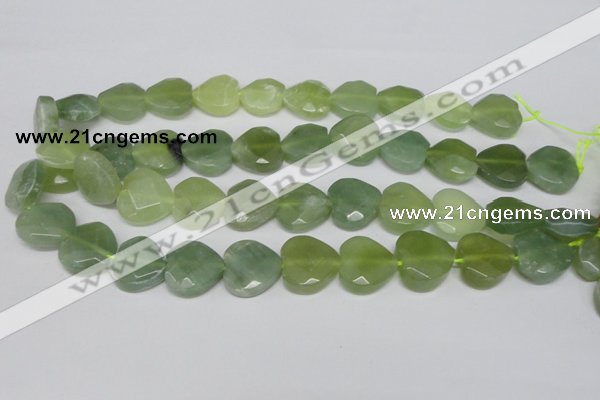 CHG96 15.5 inches 18*18mm faceted heart New jade beads wholesale