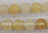 CHJ05 15.5 inches 12mm round honey jade stone beads wholesale