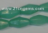 CHM24 15.5 inches 6*12mm faceted rice green hemimorphite beads
