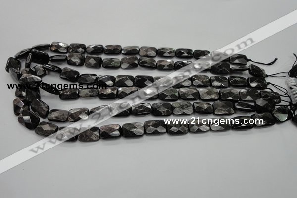 CHS35 15.5 inches 10*14mm faceted rectangle natural hypersthene beads