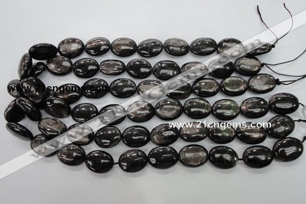 CHS74 15.5 inches 15*20mm oval natural hypersthene beads