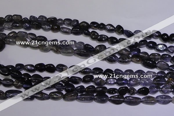 CIL40 15.5 inches 6*8mm nuggets natural iolite gemstone beads