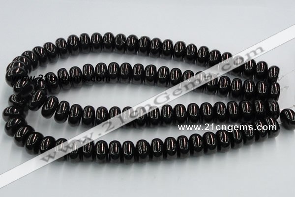 CJB12 16 inches 9*16mm rondelle natural jet gemstone beads wholesale