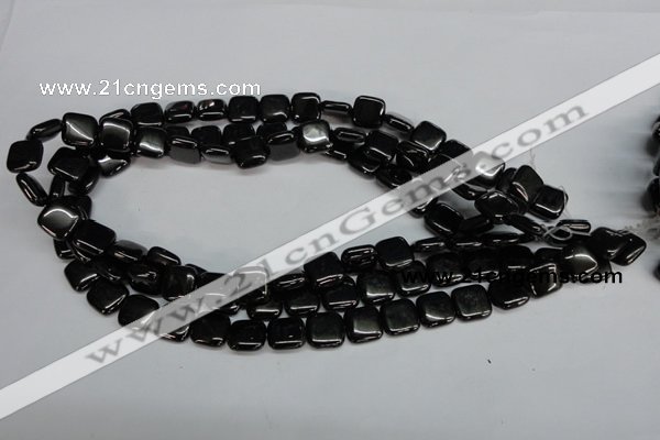 CJB59 15.5 inches 12*12mm square natural jet gemstone beads