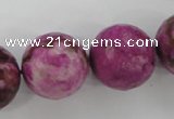 CJJ29 15.5 inches 20mm faceted round dyed lucky jade beads