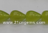 CKA213 15.5 inches 13*18mm teardrop Korean jade gemstone beads