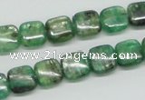 CKC105 16 inches 10*10mm square natural green kyanite beads wholesale