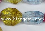 CKQ119 15.5 inches 16*26mm faceted nuggets dyed crackle quartz beads