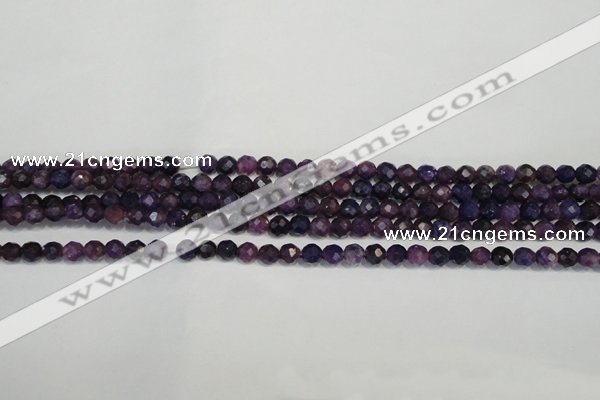 CKU20 15.5 inches 4mm faceted round purple kunzite beads wholesale