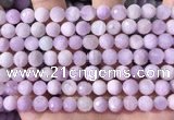 CKU325 15.5 inches 7.5mm - 8mm faceted round natural kunzite beads