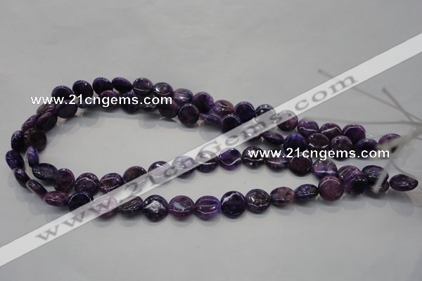 CKU36 15.5 inches 12mm flat round purple kunzite beads wholesale