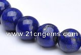 CLA13 14mm round deep blue dyed lapis lazuli beads wholesale