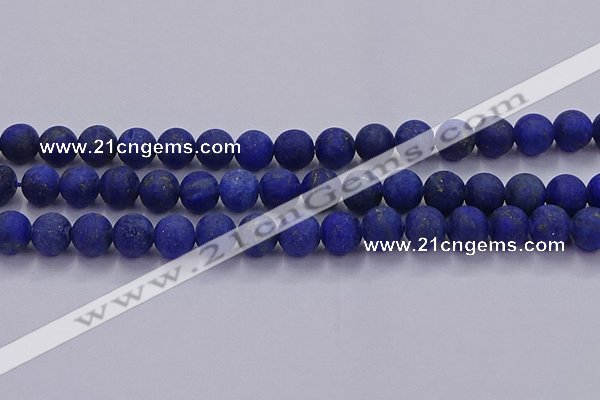 CLA73 15.5 inches 10mm round matte lapis lazuli beads wholesale