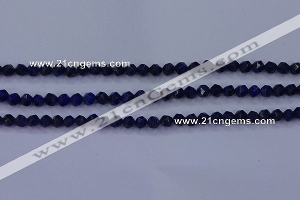 CLA81 15.5 inches 6mm faceted nuggets dyed lapis lazuli beads