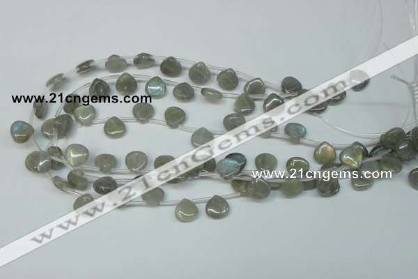 CLB177 top-drilled 12*12mm flat teardrop labradorite gemstone beads