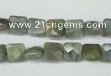 CLB198 15.5 inches 8*8mm faceted square labradorite beads