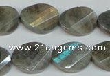 CLB202 15.5 inches 15*20mm faceted & twisted oval labradorite beads