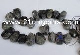 CLB224 Top drilled 25*30mm - 28*40mm faceted nuggets labradorite beads
