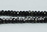 CLB302 15.5 inches 3*6mm faceted rondelle black labradorite beads