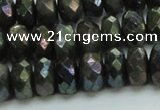 CLB625 15.5 inches 7*12mm faceted rondelle AB-color labradorite beads