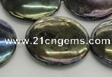 CLB642 15.5 inches 30mm flat round AB-color labradorite beads