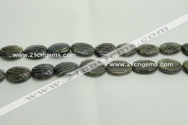 CLB668 15.5 inches 18*25mm carved oval AB-color labradorite beads