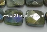 CLB689 15.5 inches 18mm faceted square AB-color labradorite beads