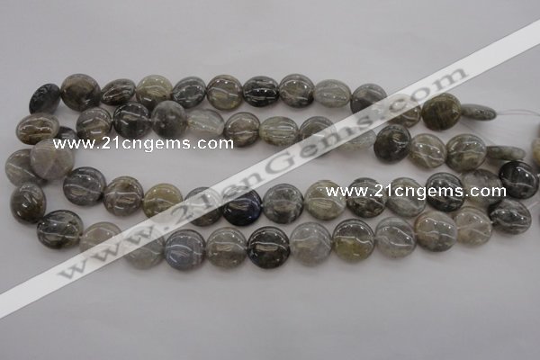 CLB736 15.5 inches 16mm flat round labradorite gemstone beads