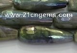 CLB785 15.5 inches 10*30mm faceted teardrop AB-color labradorite beads