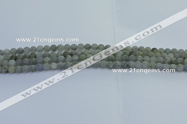 CLB871 15.5 inches 4mm round matte labradorite gemstone beads
