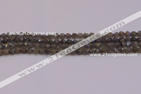 CLB971 15.5 inches 6mm faceted nuggets labradorite gemstone beads
