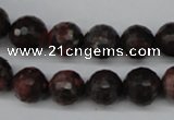 CLD104 15.5 inches 12mm faceted round leopard skin jasper beads