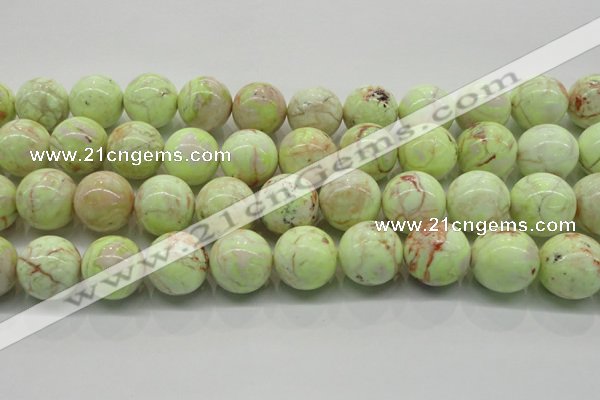 CLE207 15.5 inches 18mm round lemon turquoise beads wholesale
