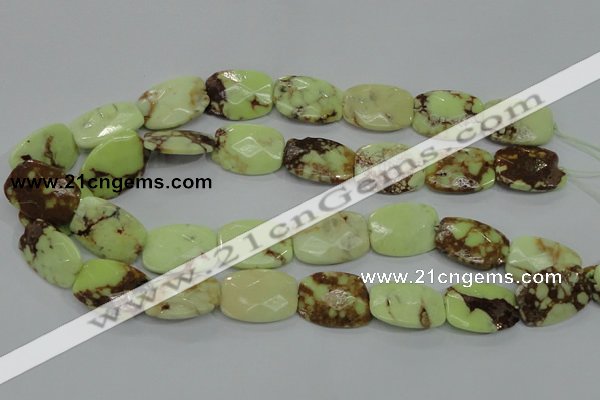 CLE64 15.5 inches 18*25mm faceted rectangle lemon turquoise beads