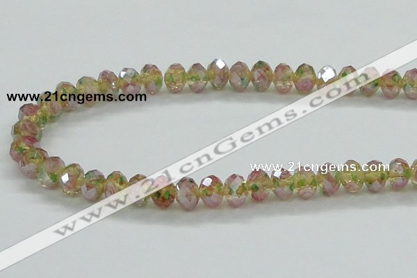 CLG03 12 inches 6*8mm faceted rondelle handmade lampwork beads