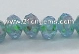 CLG05 12 inches 6*8mm faceted rondelle handmade lampwork beads