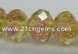 CLG14 13.5 inches 9*12mm faceted rondelle handmade lampwork beads