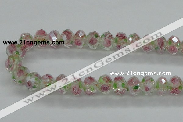 CLG18 13.5 inches 9*12mm faceted rondelle handmade lampwork beads