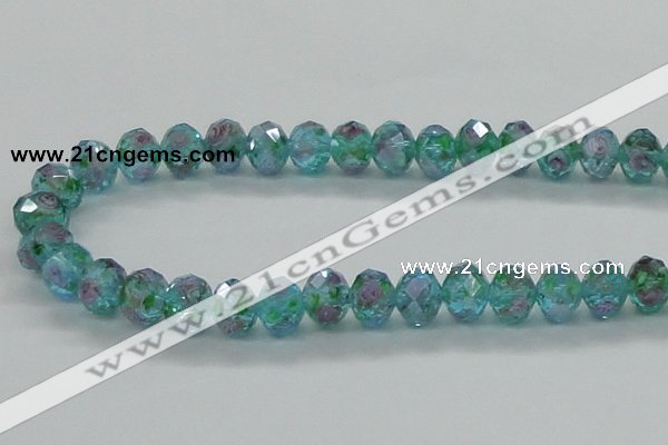 CLG28 15 inches 8*10mm faceted rondelle handmade lampwork beads