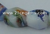 CLG535 16 inches 10*13mm faceted cuboid lampwork glass beads