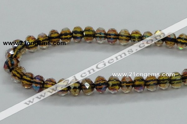 CLG54 13 inches 9*12mm faceted rondelle handmade lampwork beads