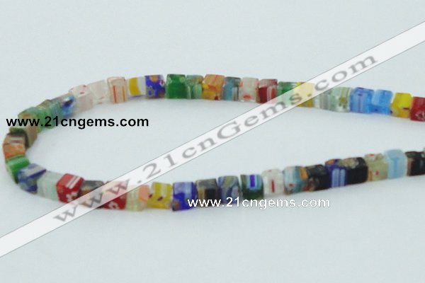 CLG566 16 inches 6*6mm cube lampwork glass beads wholesale