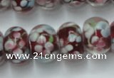 CLG767 14.5 inches 8*12mm rondelle lampwork glass beads wholesale