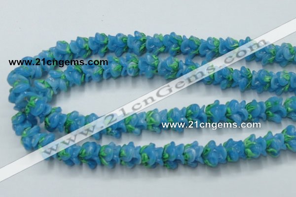 CLG794 15.5 inches 11*13mm rose lampwork glass beads wholesale