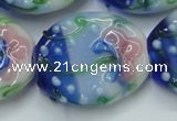 CLG802 15.5 inches 22*28mm oval lampwork glass beads wholesale