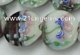 CLG820 15.5 inches 20mm flat round lampwork glass beads wholesale