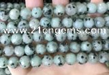 CLJ433 15.5 inches 12mm faceted round sesame jasper beads