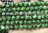 CLJ561 15.5 inches 6mm,8mm,10mm & 12mm faceted round sesame jasper beads