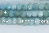 CLR108 15.5 inches 2*3mm faceted rondelle natural larimar beads