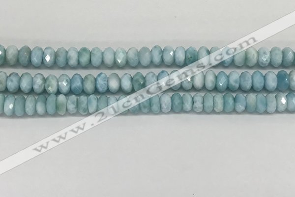 CLR139 15.5 inches 4*6mm faceted rondelle natural larimar beads